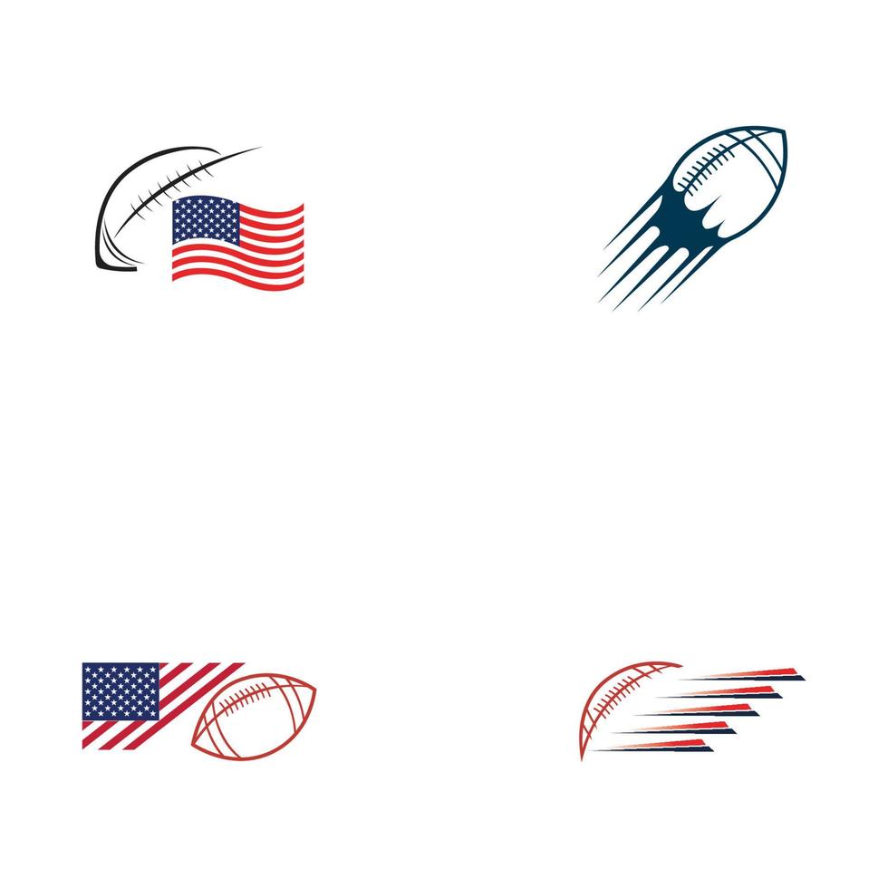 modello di progettazione dell'illustrazione di vettore del logo di football americano di sport americano