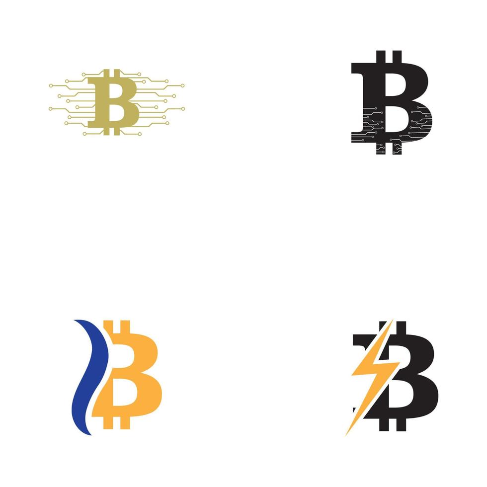 modello di progettazione dell'illustrazione del logo bitcoin vettore