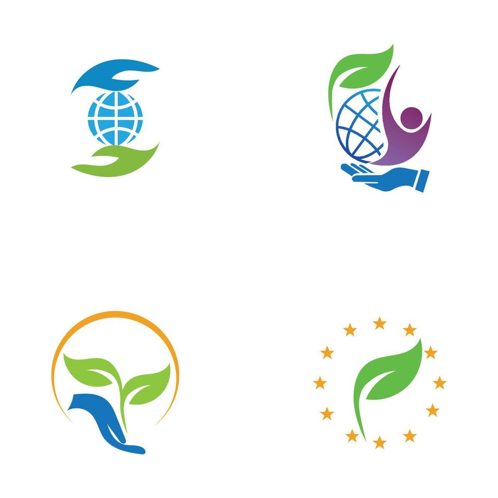 design dell'illustrazione vettoriale del logo della giornata mondiale della terra