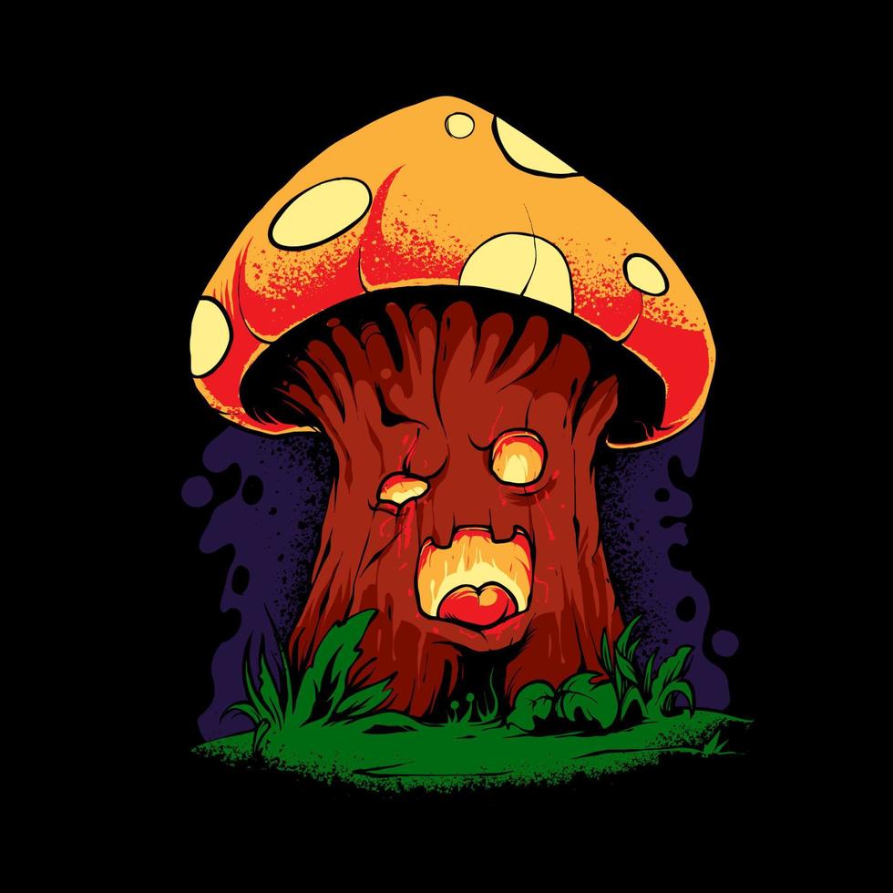 illustrazione di funghi zombi vettore