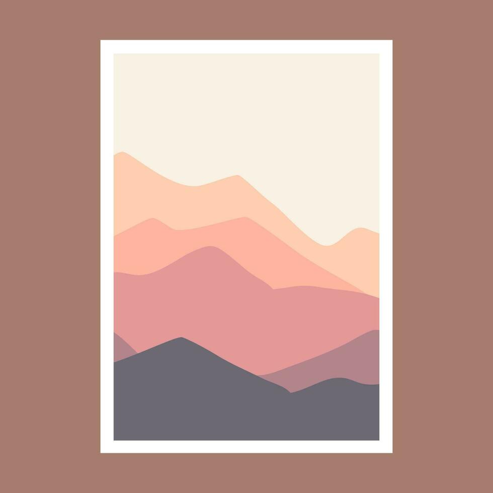 manifesti con montagna paesaggio concetto e pastello colori. grande design per sociale media, stampe, parete decorazione. vettore illustrazione