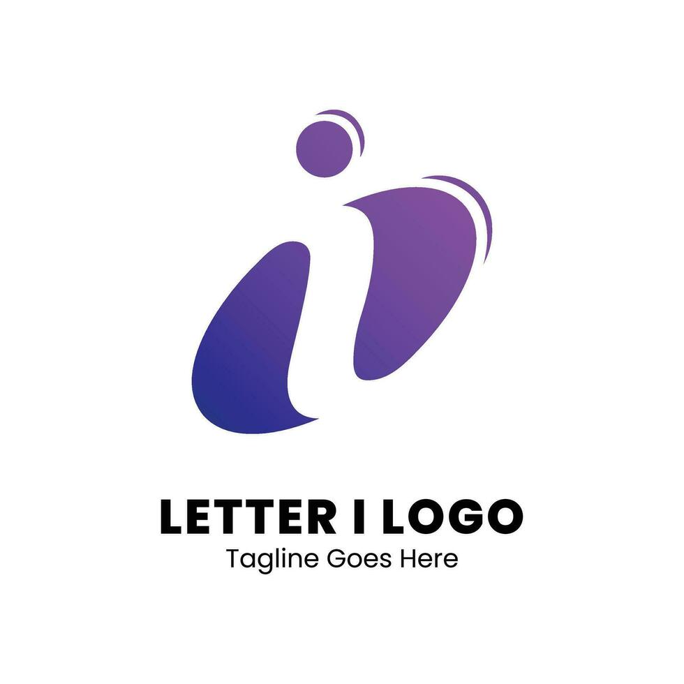 io lettera logo design arte e illustrazione viola pendenza vettore