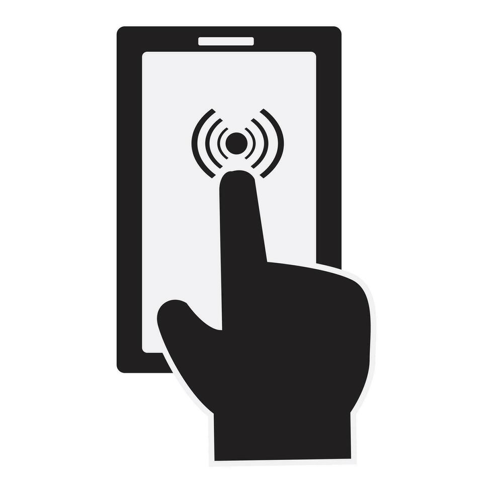 inteligente mobile Telefono con mano vettore icona eps