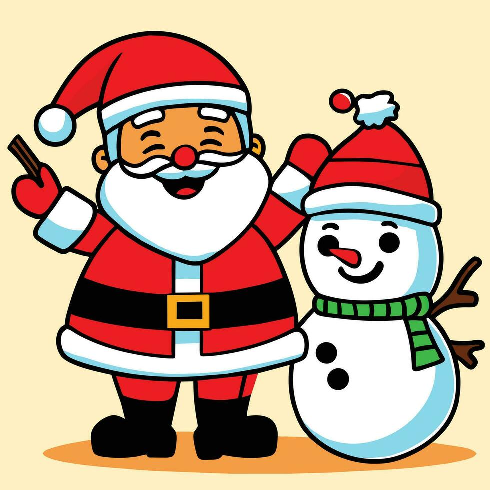 un' cartone animato Santa Claus personaggio con un' rosso cappello e un' rosso naso vettore