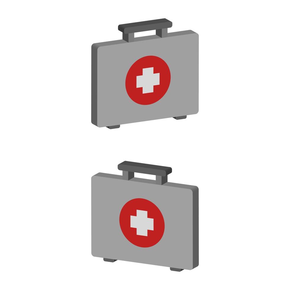 valigia medica illustrata su sfondo bianco vettore