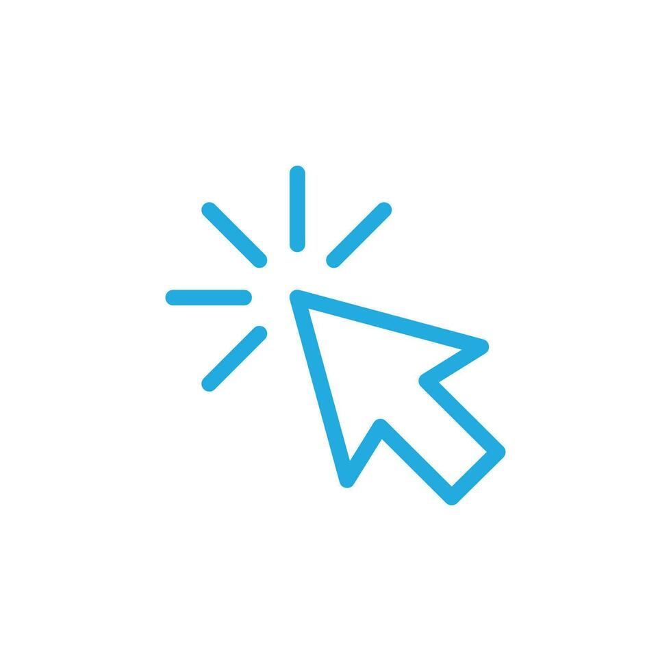blu cursore linea arte icona. vettore schema simbolo nel di moda piatto stile isolato su bianca sfondo.