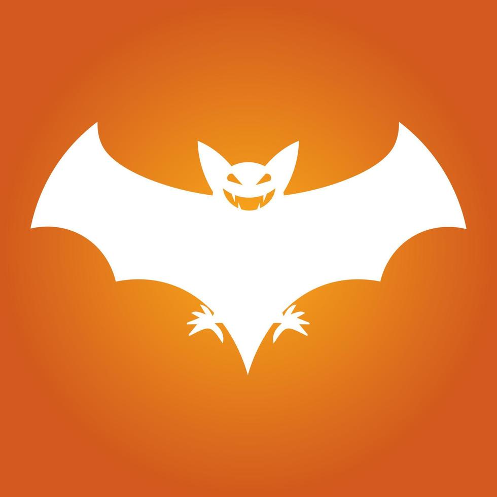 semplice illustrazione della sagoma di pipistrello bianco per il giorno di halloween vettore