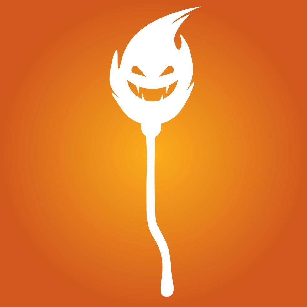 semplice illustrazione dell'icona della scopa delle streghe per il giorno di halloween vettore