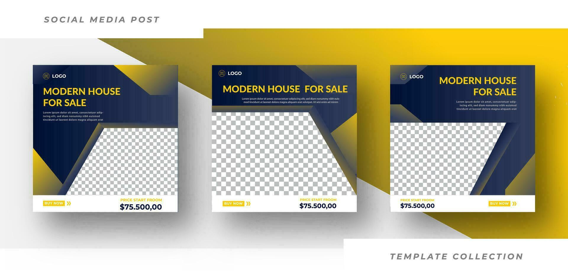 moderno Casa per vendita sociale media inviare modelli, modificabile inviare modelli sociale media striscioni. promozione bandiera telaio design professionista vettore