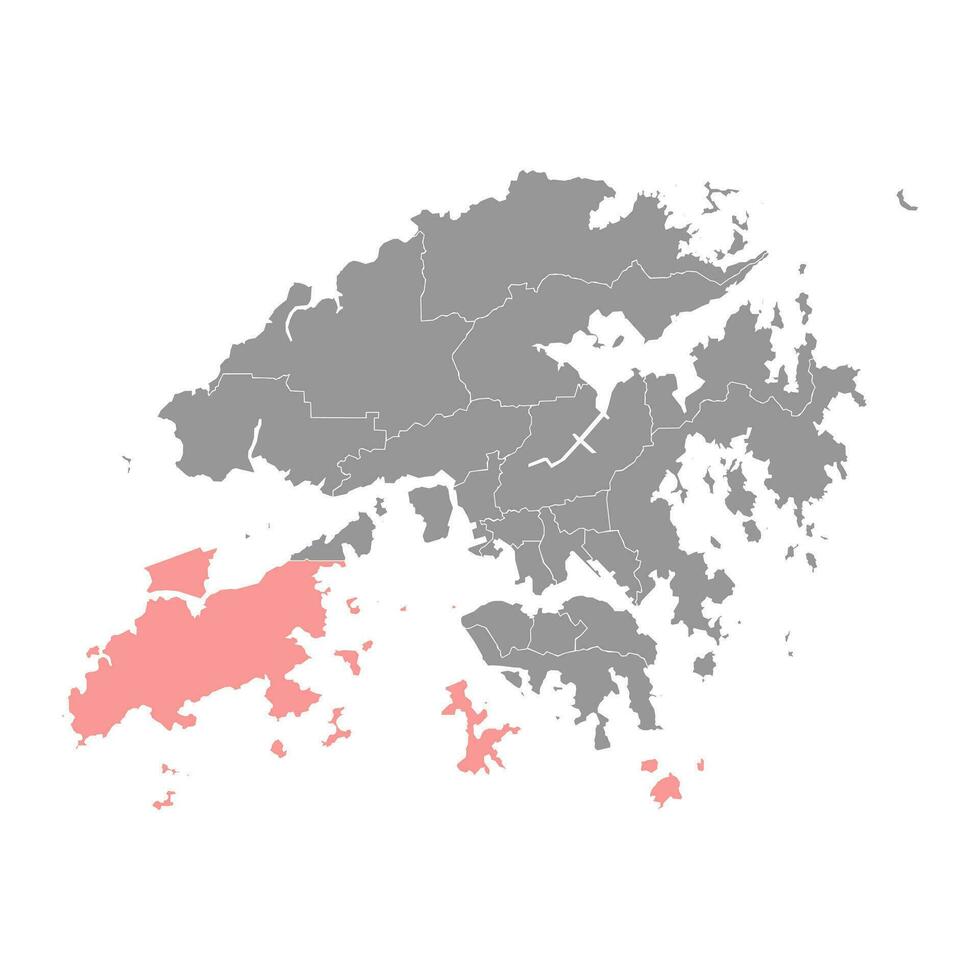 isole quartiere carta geografica, amministrativo divisione di hong kong. vettore illustrazione.