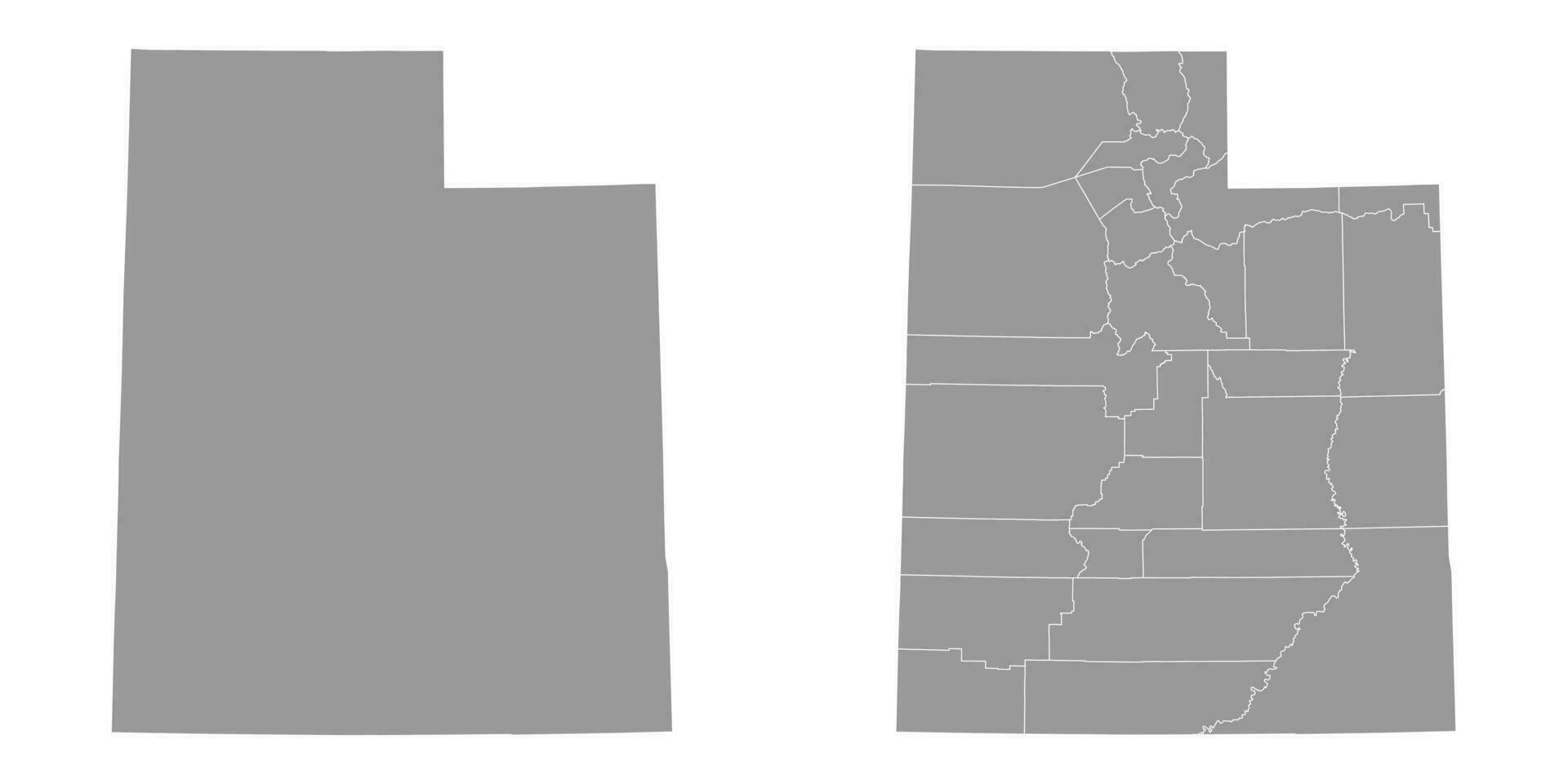 Utah stato grigio mappe. vettore illustrazione.