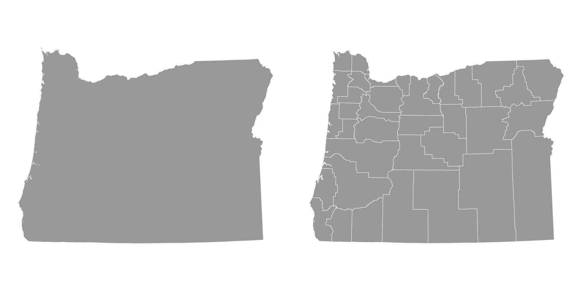 Oregon stato grigio mappe. vettore illustrazione.