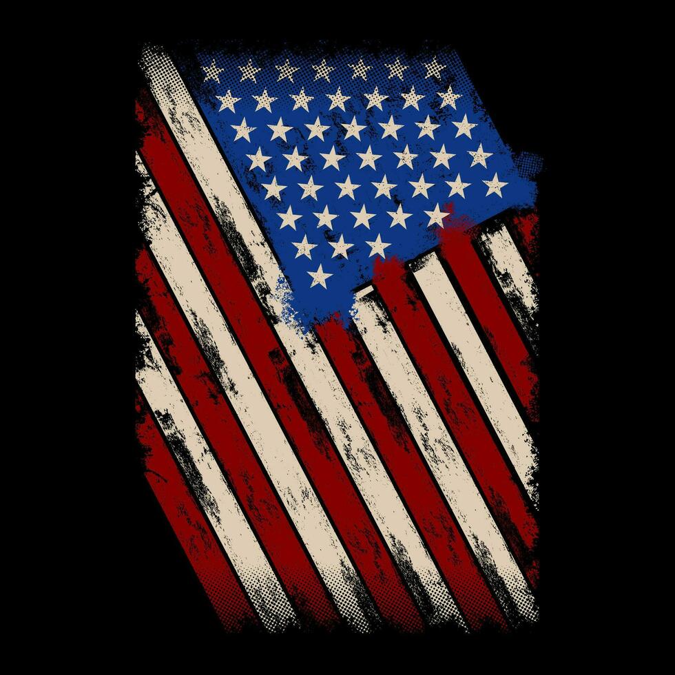 un americano bandiera con un' grunge effetto vettore