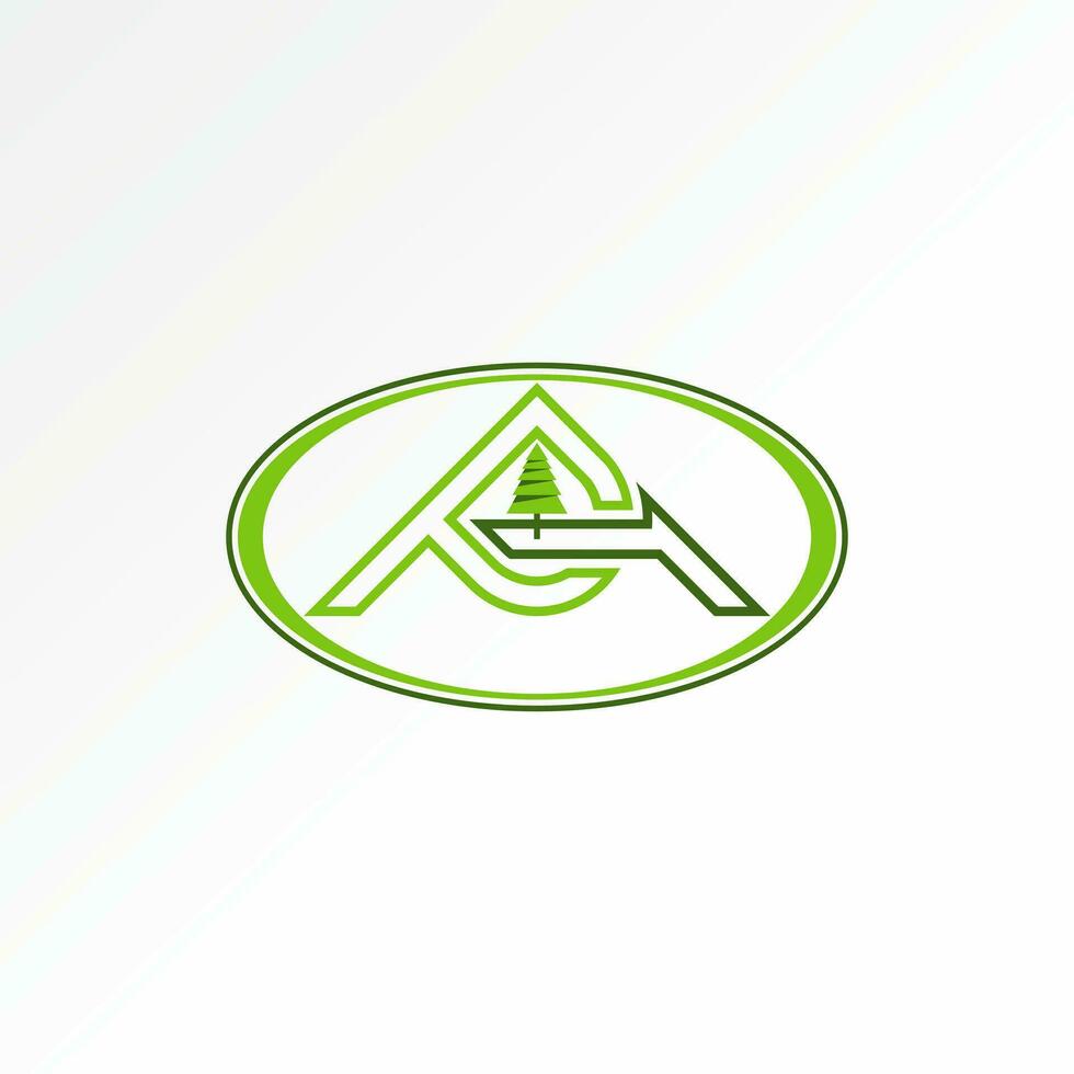 logo design grafico concetto creativo premio ellisse vettore azione unico iniziale lettera ap o ap font su linea Collegare relazionato per monogramma verde natura