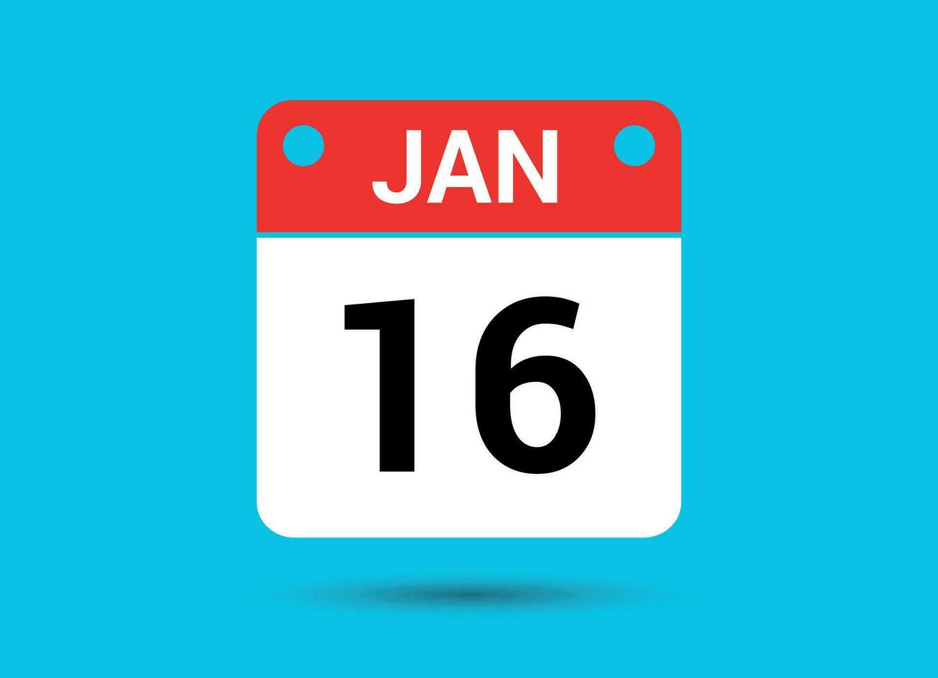 gennaio 16 calendario Data piatto icona giorno 16 vettore illustrazione