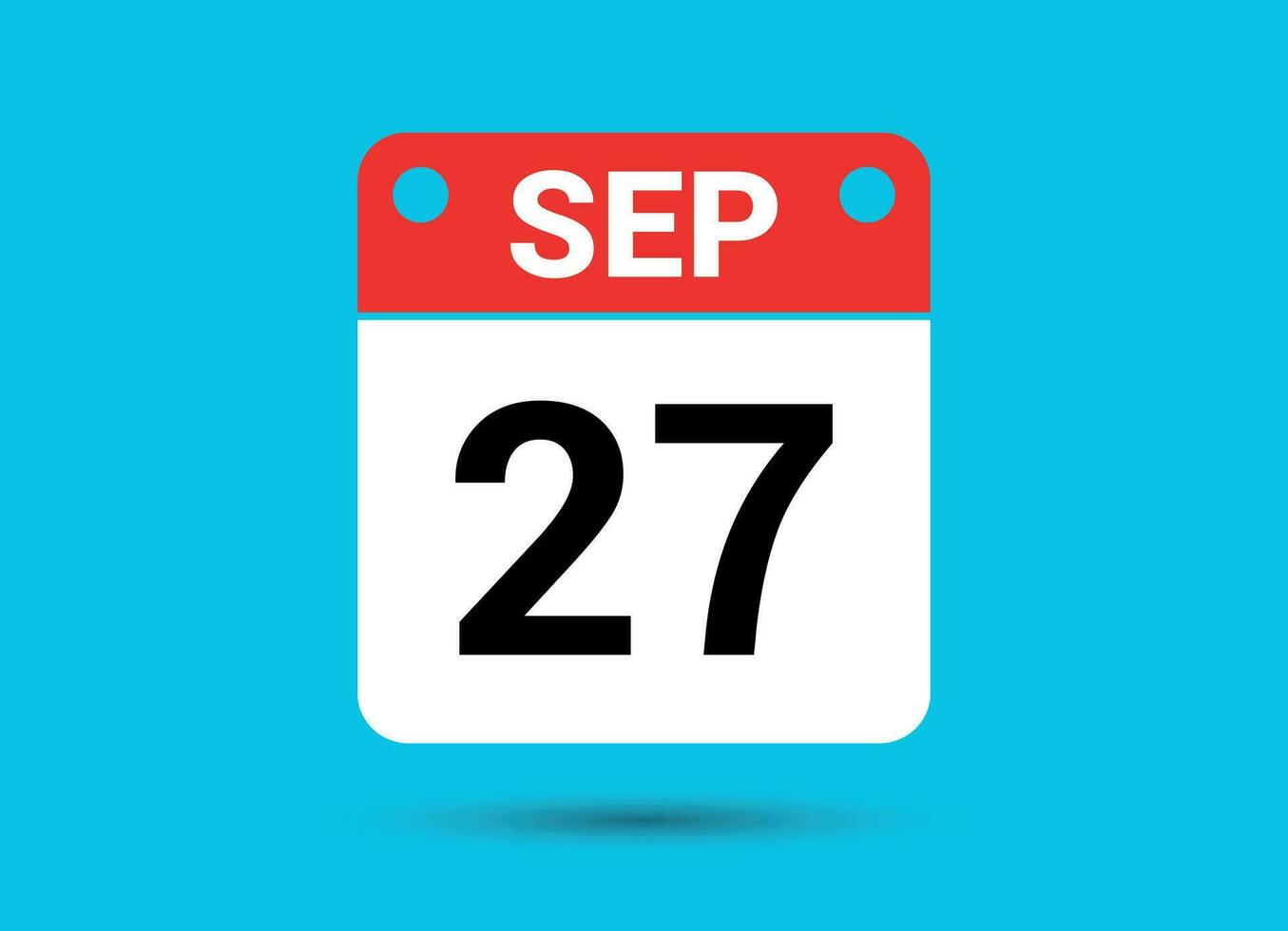 settembre 27 calendario Data piatto icona giorno 27 vettore illustrazione