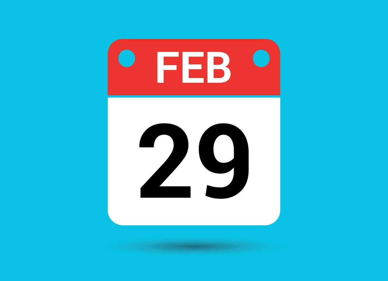 febbraio 29 calendario Data piatto icona giorno 29 vettore illustrazione