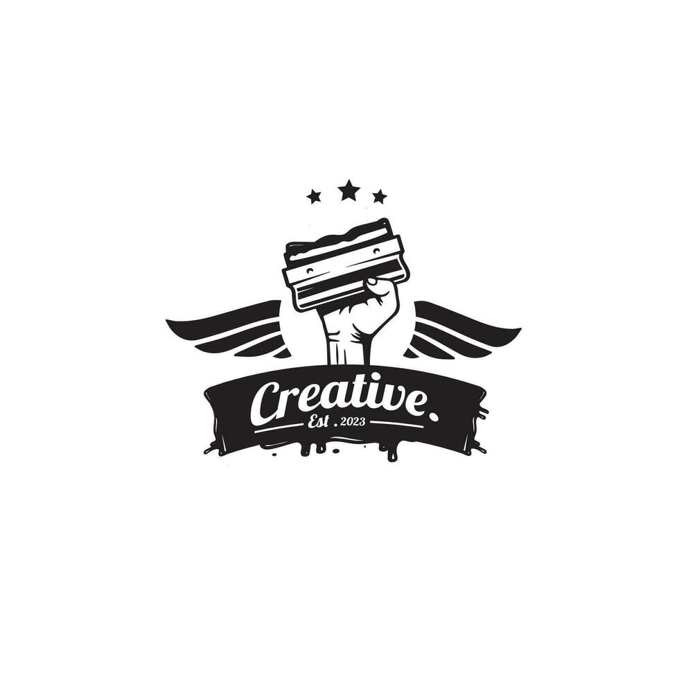 design logo Vintage ▾ schermo stampa vettore illustrazione