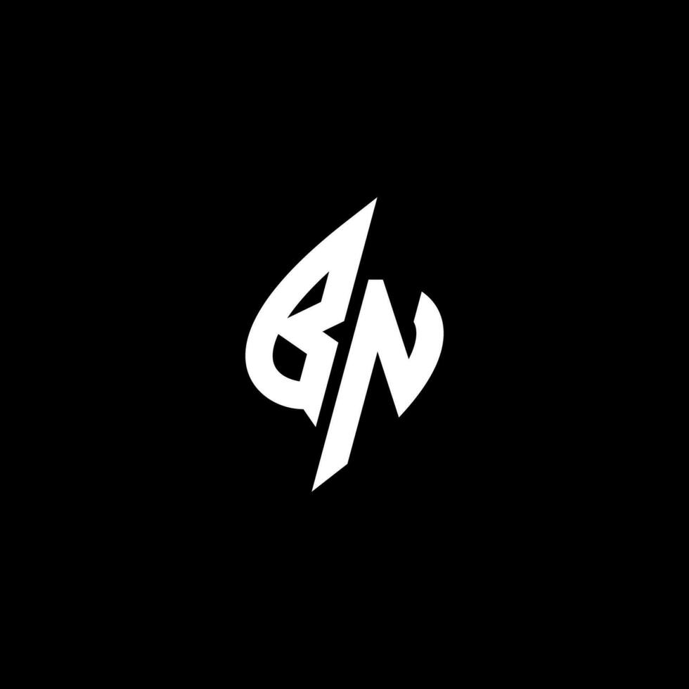 bn monogramma logo esport o gioco iniziale concetto vettore