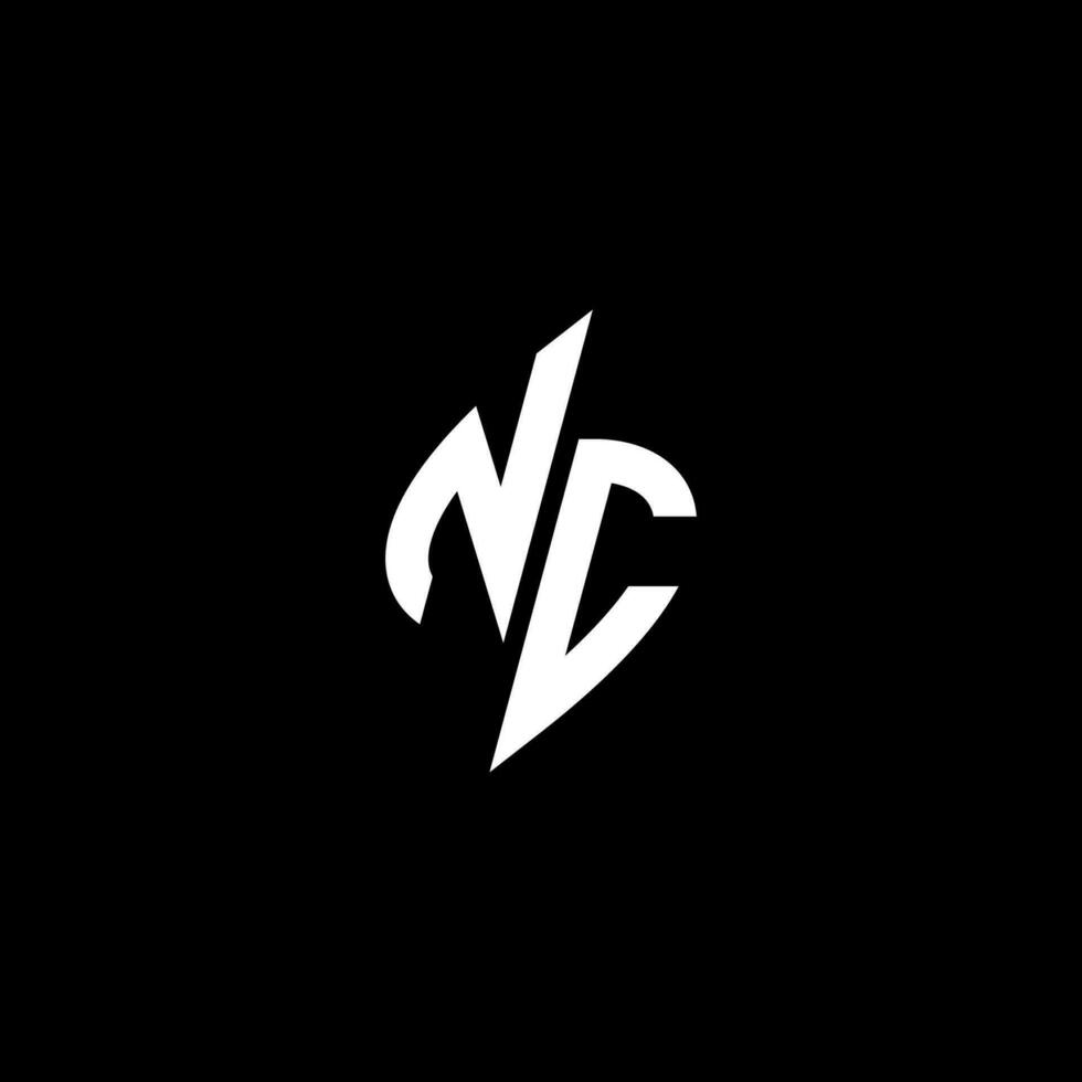 nc monogramma logo esport o gioco iniziale concetto vettore