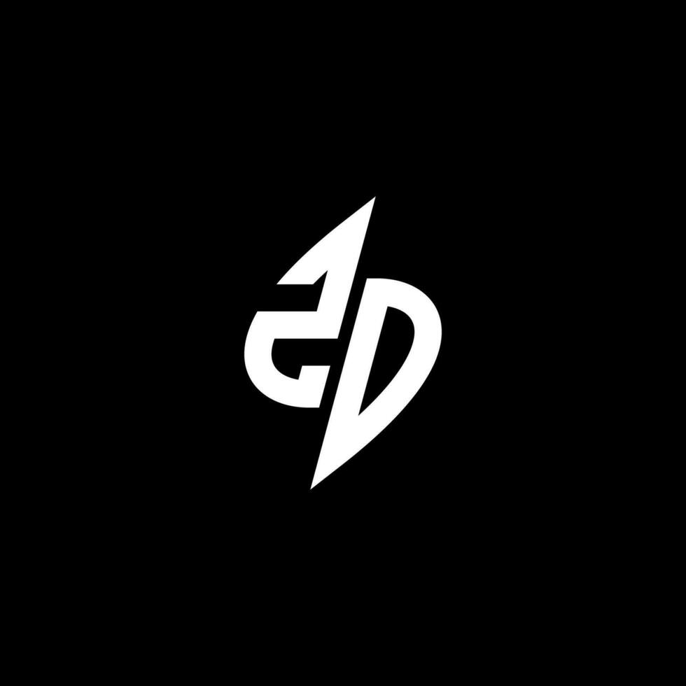zd monogramma logo esport o gioco iniziale concetto vettore