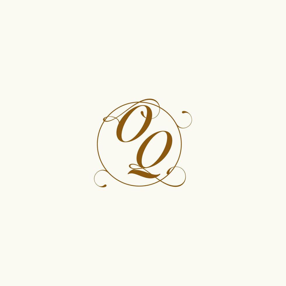 oq nozze monogramma iniziale nel Perfetto dettagli vettore