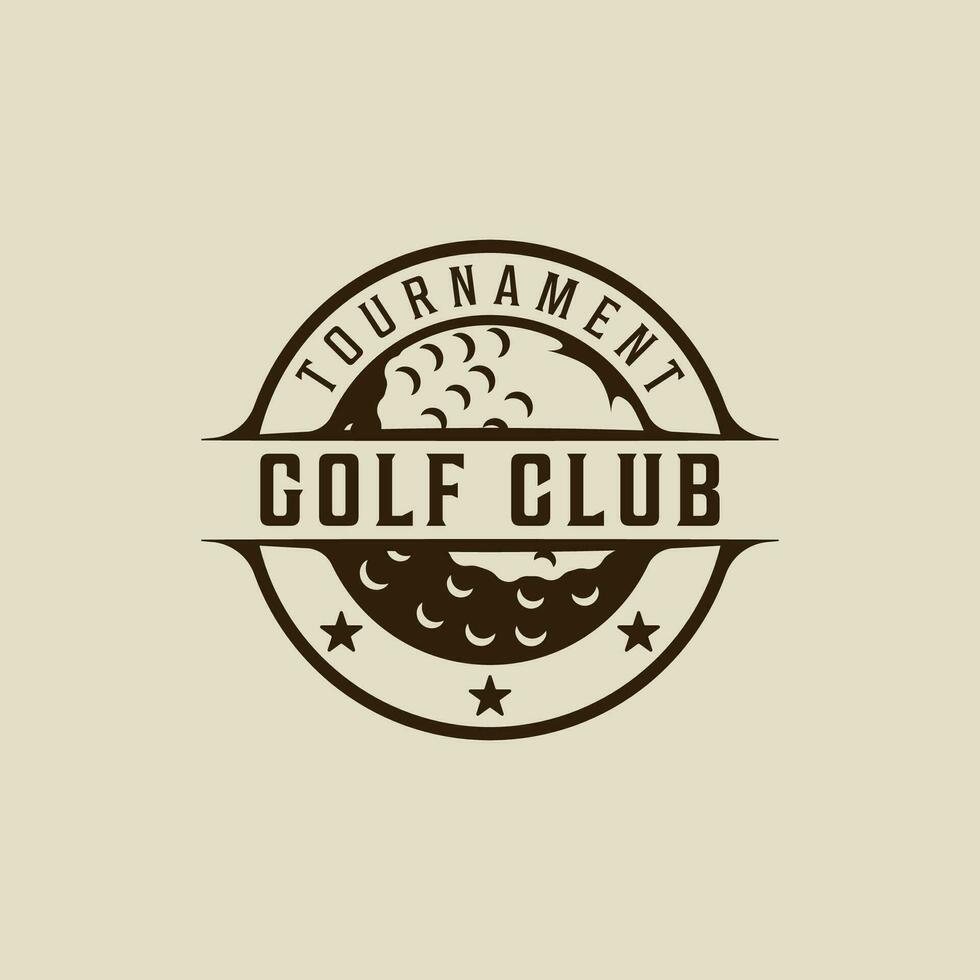 palla di golf logo Vintage ▾ vettore illustrazione modello icona grafico design. sport cartello o simbolo per torneo o club con distintivo e tipografia retrò stile