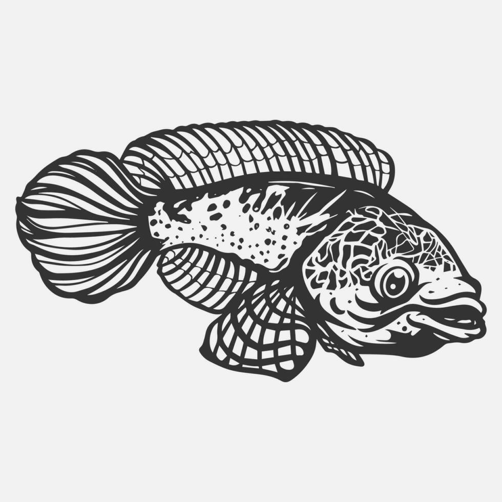 channa pesce vettore illustrazione per passatempo attività commerciale marca logo e maglietta design