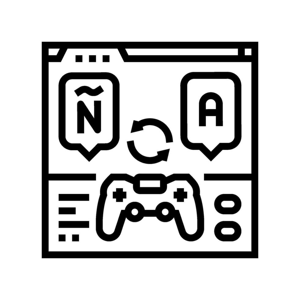 localizzazione gioco sviluppo linea icona vettore illustrazione