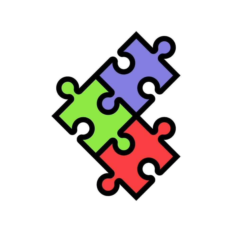 puzzle idea soluzione colore icona vettore illustrazione