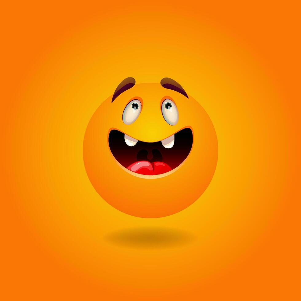 allegro, soddisfatto, sorridente, felice, ridendo Sorridi o emoji. emozioni. design elemento per pubblicità, manifesti, stampe per vestiario, striscioni, copertine, figli di prodotti, siti web, sociale reti vettore