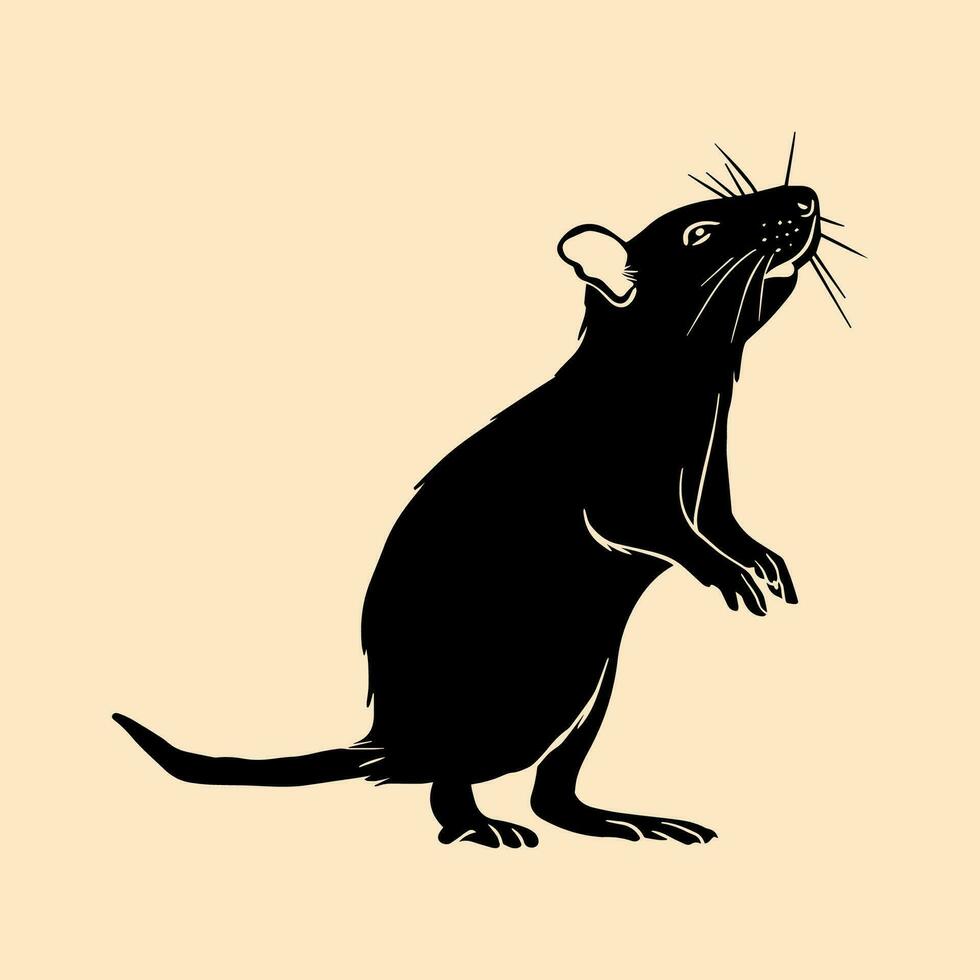 silhouette di un' ratto su un' leggero sfondo. vettore illustrazione. design elemento per manifesti, stampe per vestiario, striscioni, copertine, siti web, sociale reti, logo