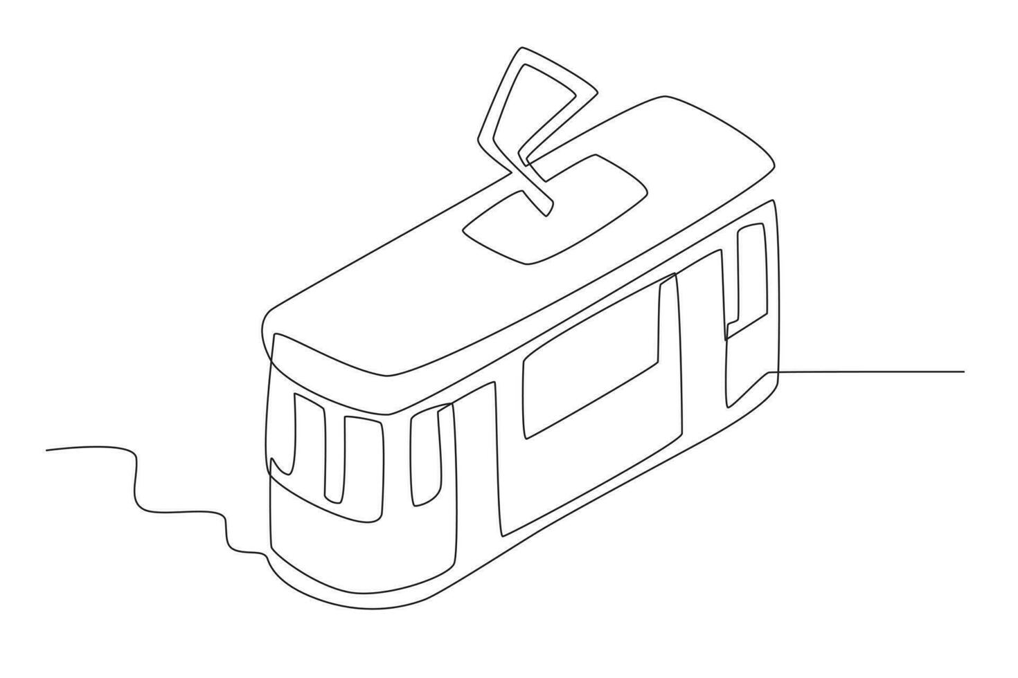 un' tram guida su il superiore Visualizza vettore