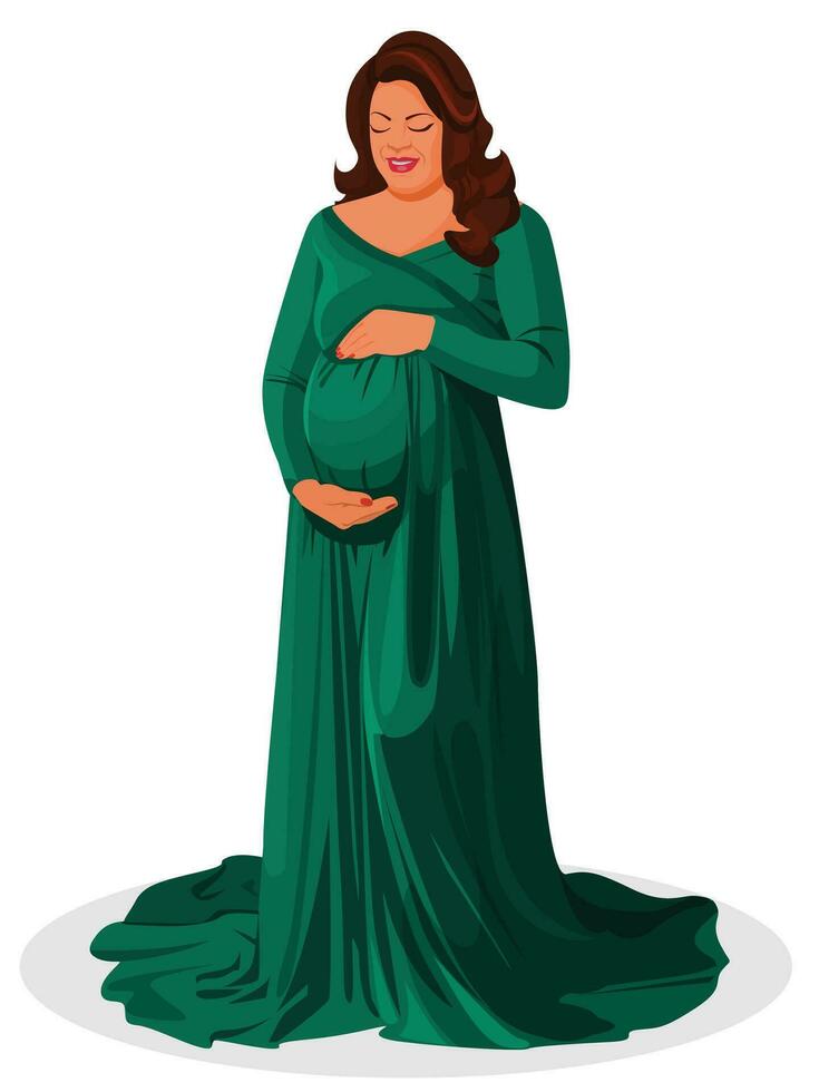 incinta donne in piedi vettore