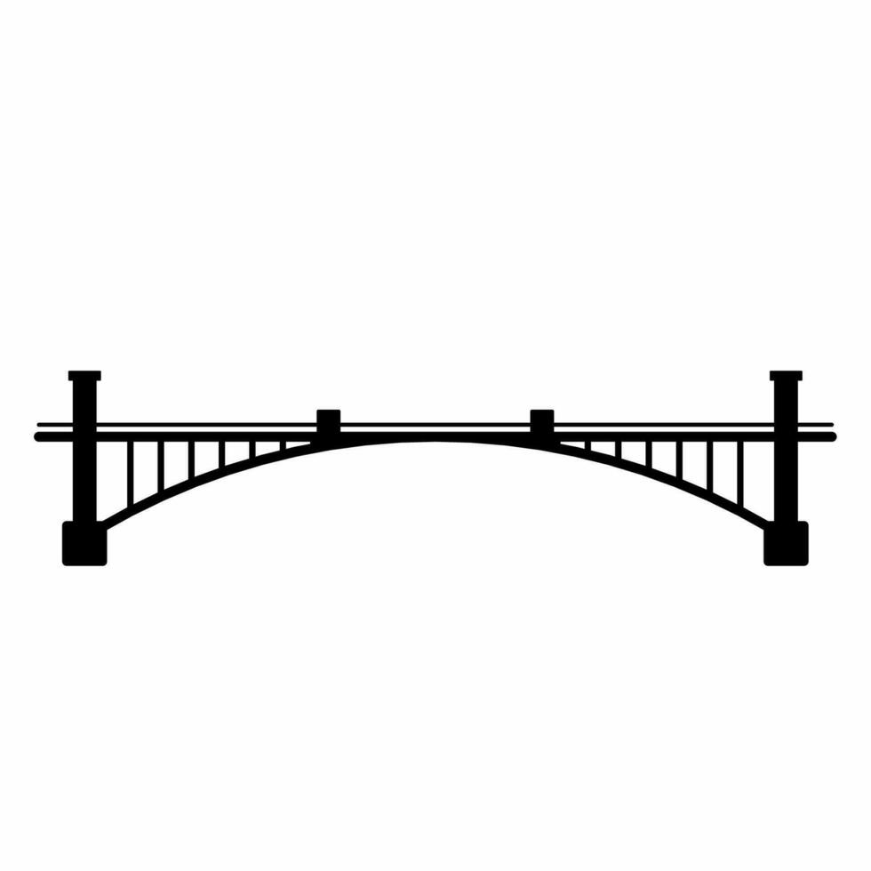 arco ponte silhouette vettore. città ponte silhouette può essere Usato come icona, simbolo o cartello. arco ponte icona vettore per design di architettura, autostrada o città