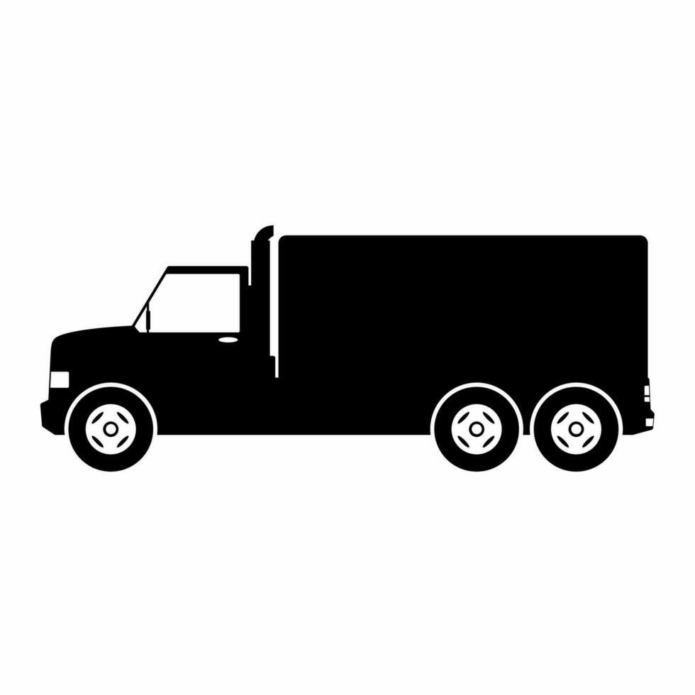 scatola camion icona vettore. spedizione camion silhouette per icona, simbolo e cartello. scatola camion per spedizione, transito, consegna, pacchetto o mezzi di trasporto vettore
