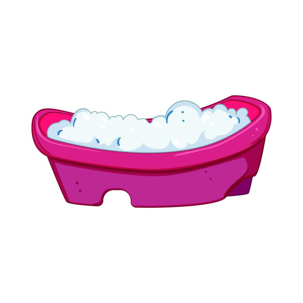 bambino bambino piccolo vasca da bagno cartone animato vettore illustrazione