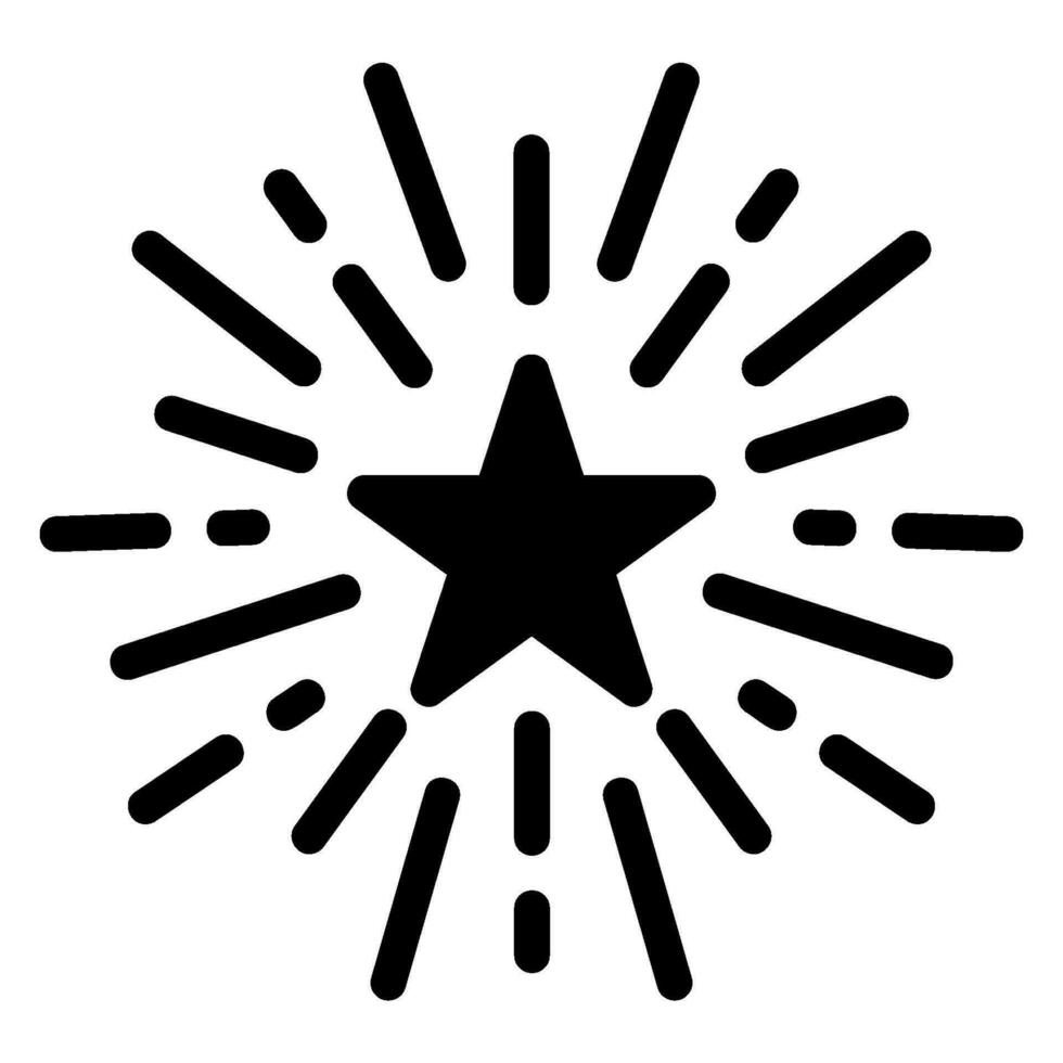 icona del glifo con fuochi d'artificio vettore
