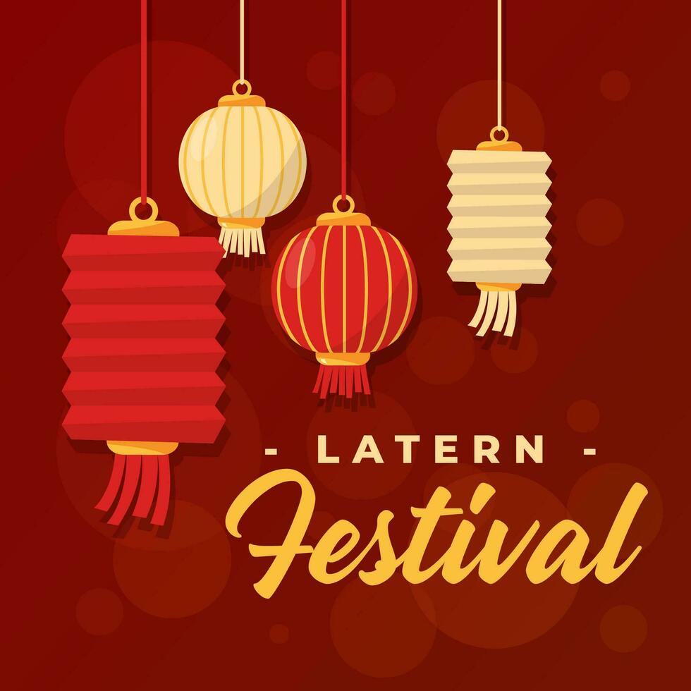 contento lanterna Festival. il giorno di Cina illustrazione vettore sfondo. vettore eps 10