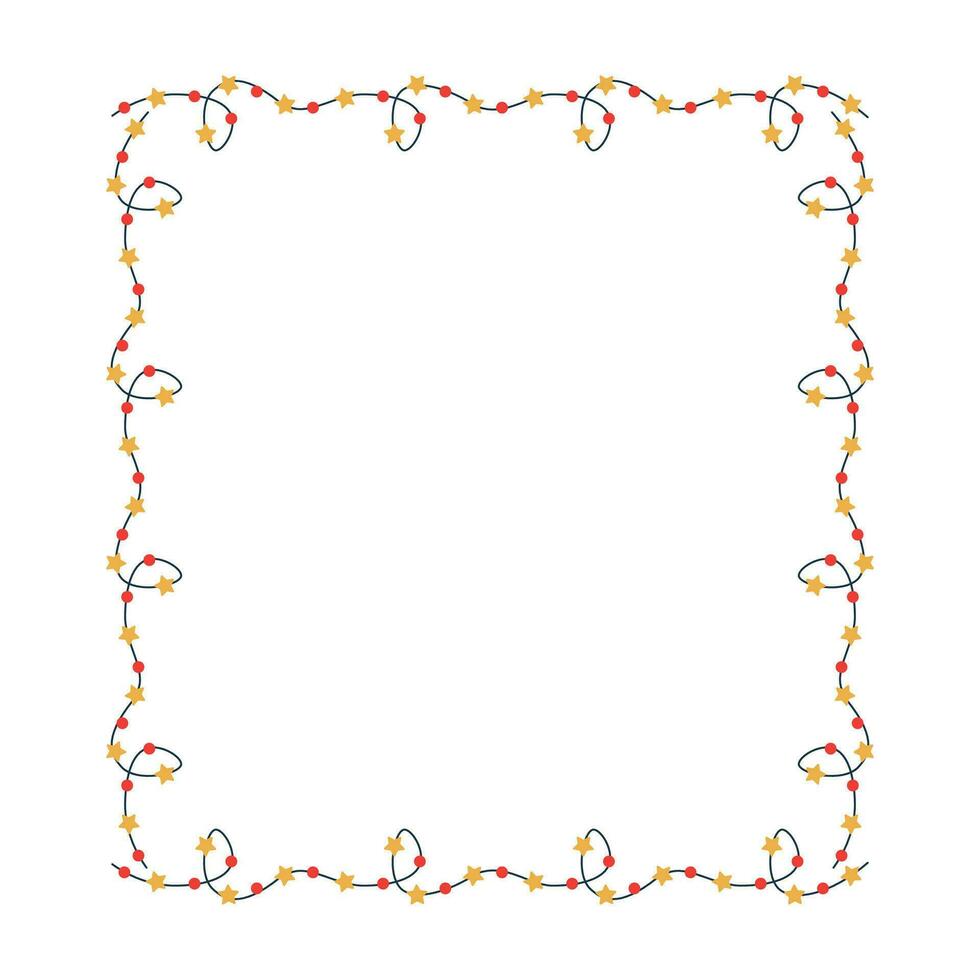 Natale telaio, ghirlanda con leggero lampadine. vettore