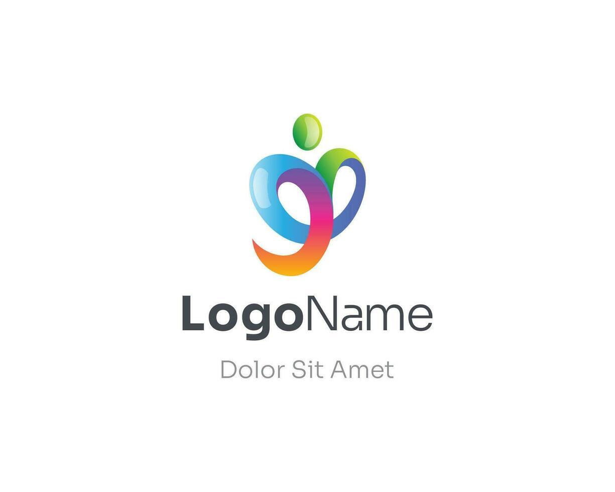 astratto colorato persone stile logo pendenza vettore