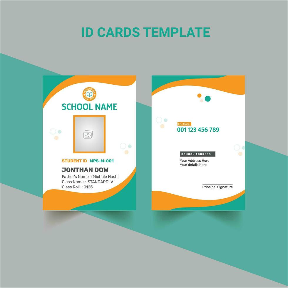 alunno id carta design modello id carta design per scuola, identità carta design vettore