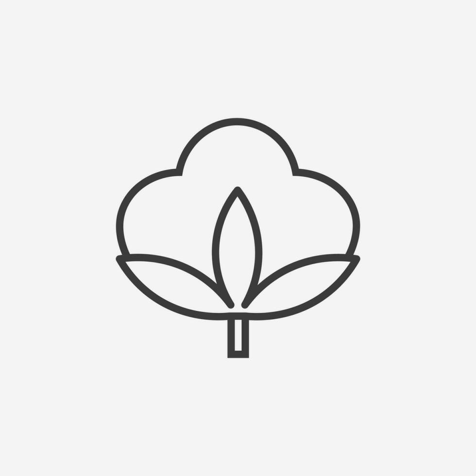 cotone icona vettore. fibra, tessuto, fiore, pianta simbolo vettore
