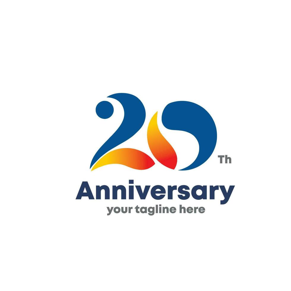 vettore 20 th anniversario logo design ispirazione