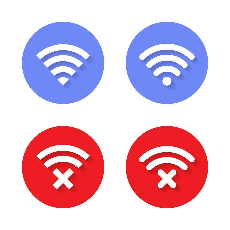 Wi-Fi connessione e disconnesso senza fili Rete icona vettore nel piatto stile