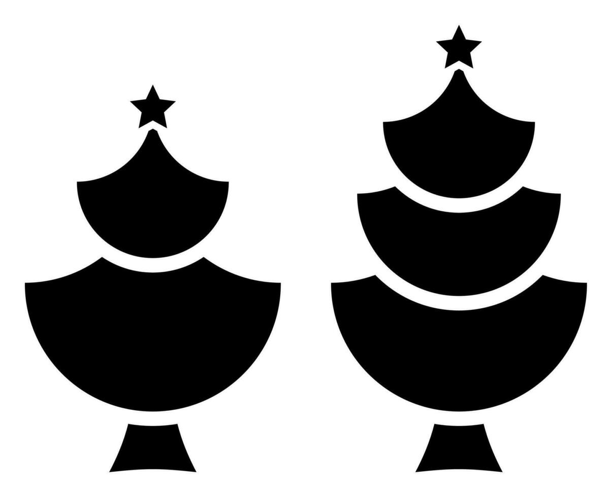 silhouette stile Natale albero icona. vettore isolato su bianca sfondo.