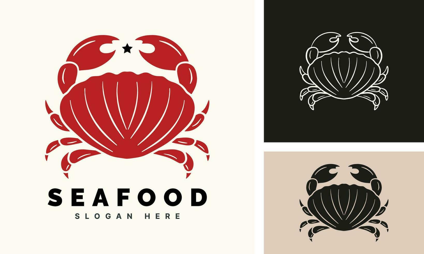 frutti di mare Granchio aragosta logo modello design vettore illustrazione