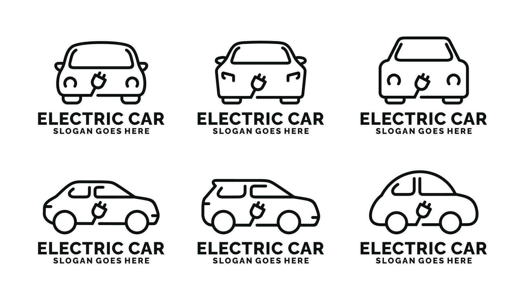 elettrico auto logo impostato design vettore