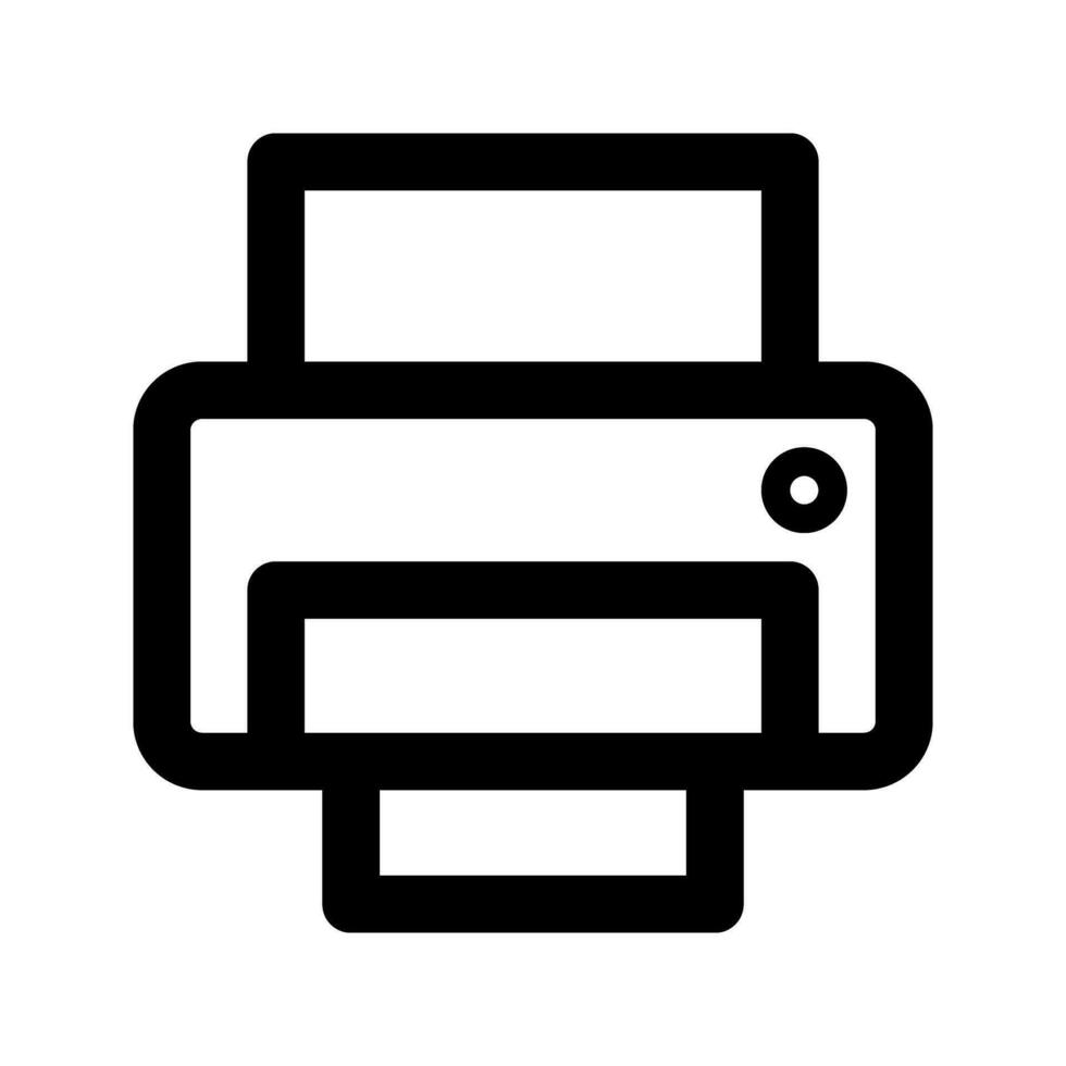 stampante icona vettore. nero illustrazione isolato su bianca sfondo. può essere Usato come un' simbolo nel ragnatela design e mobile App vettore