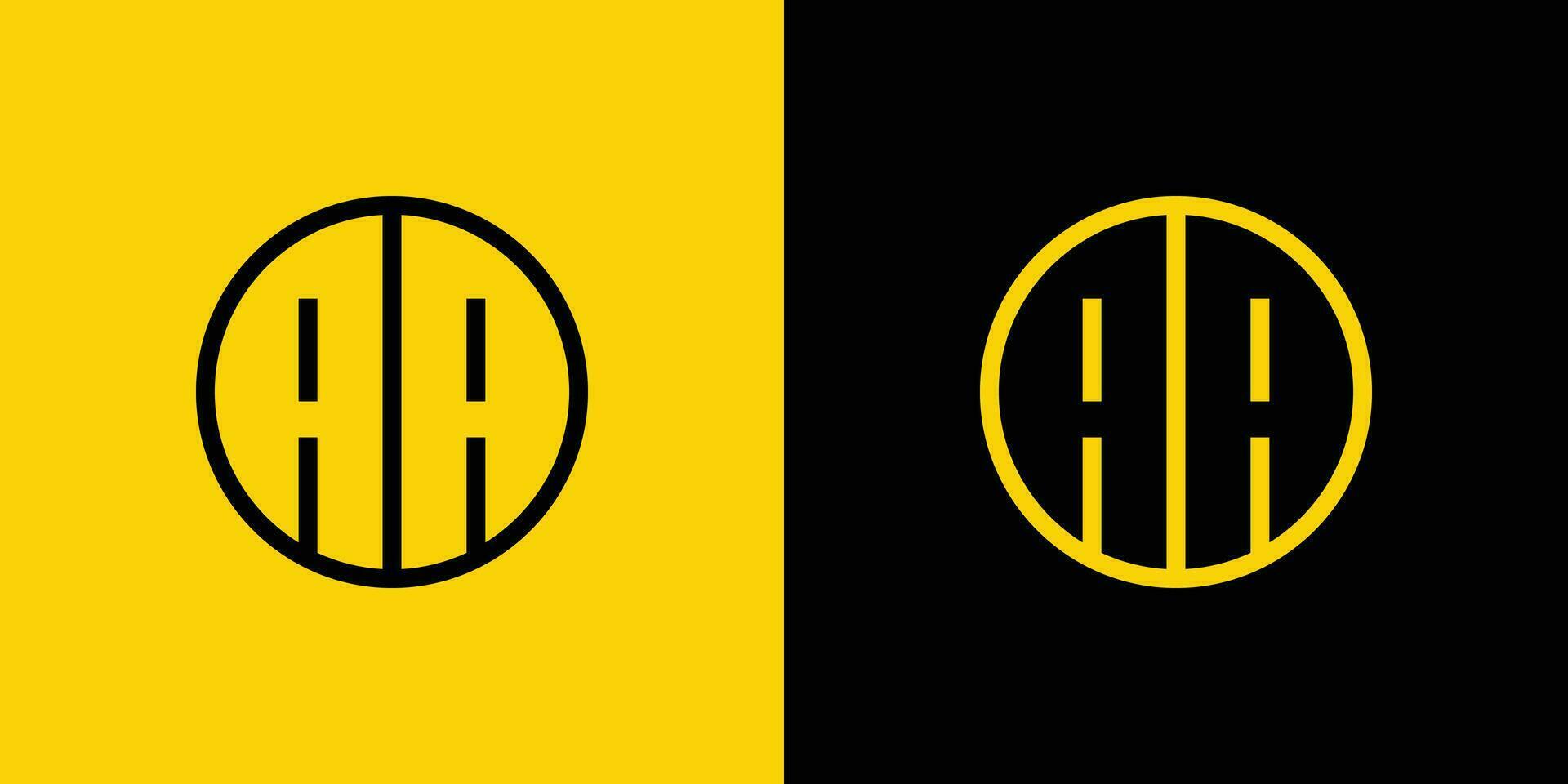 semplice aa lettera cerchio logo impostare, adatto per attività commerciale con un' o aa iniziale. vettore